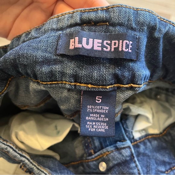 Blue Spice High Rise Rolled Denim Shorts - Picture 3 of 5